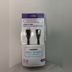 Infinitive HDMI 12ft High Speed 4K Cable with Ethernet – New Sealed(F68)✨,